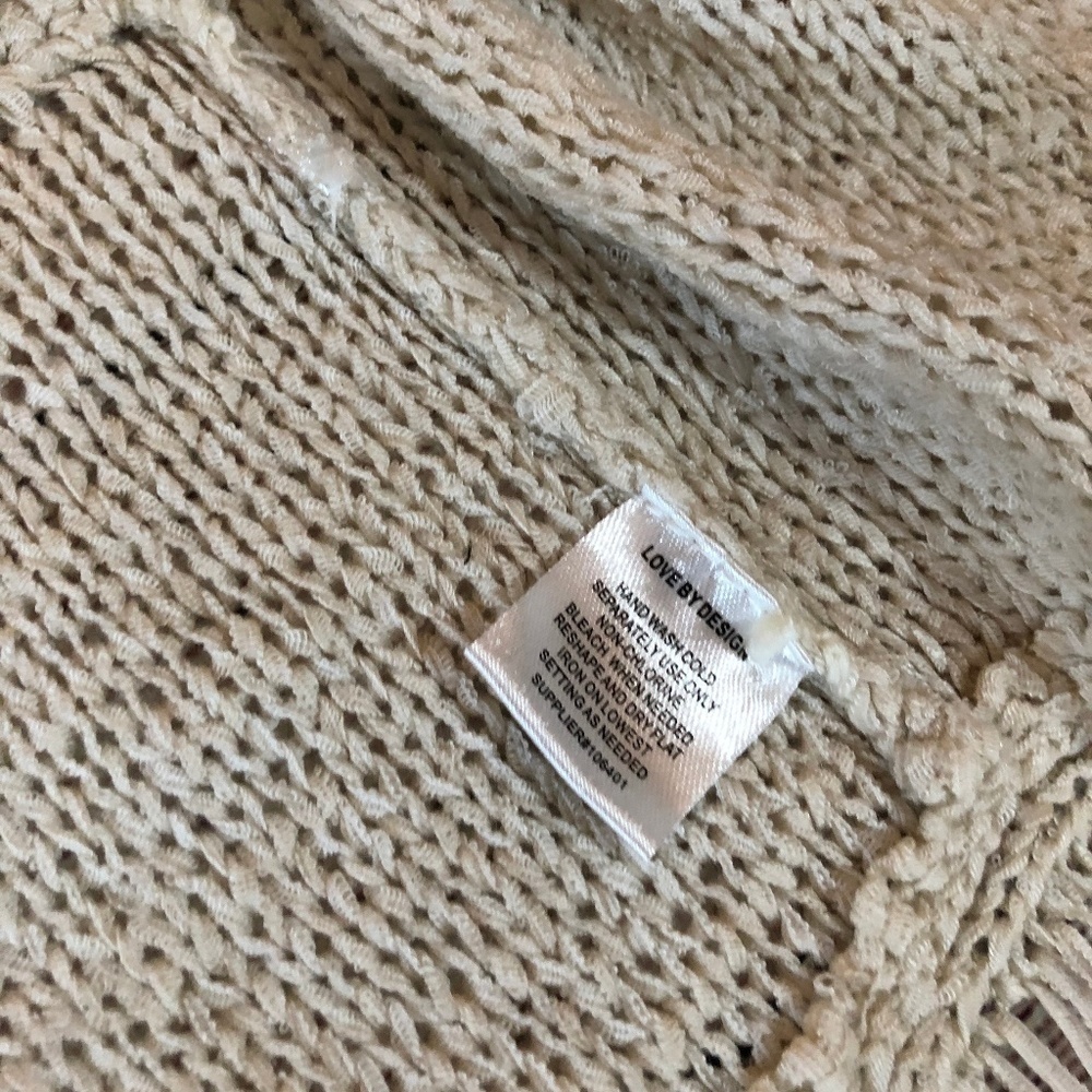 Love By Design Boho Crochet Knit Cardigan Vest - Picture 4 of 5